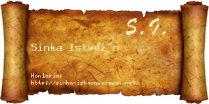 Sinka István névjegykártya