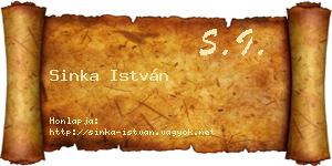 Sinka István névjegykártya